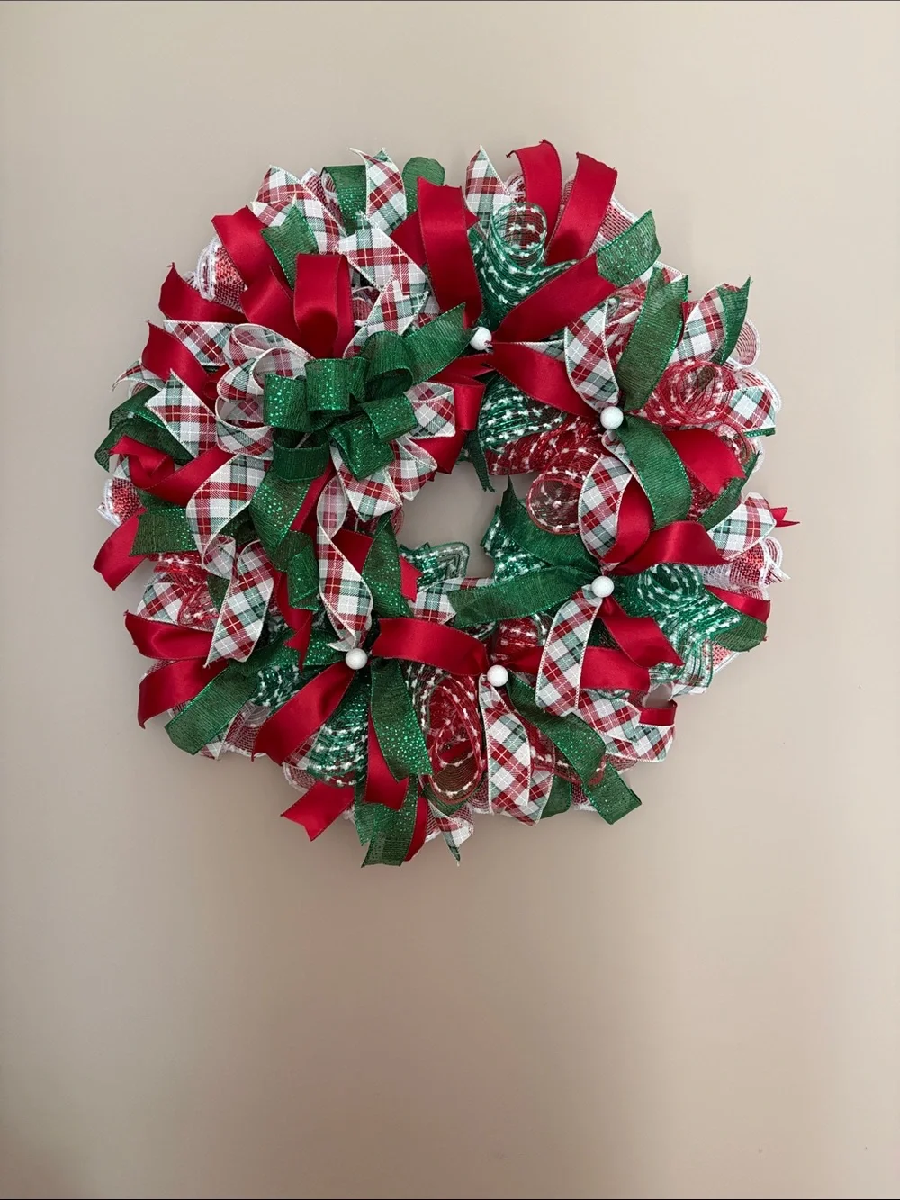 Holiday Red & Green Decorative Wreath